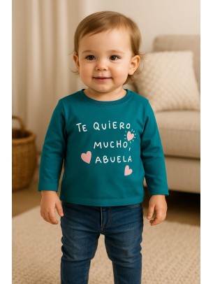 Βρεφική Μπλούζα για Κορίτσι 6-18 Μηνών Πετρόλ