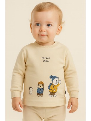 Βρεφική Μπλούζα για Κορίτσι 6-24 Μηνών Μπέζ