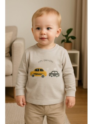 Βρεφική Μπλούζα για Αγόρι 12-30 Μηνών Μπέζ