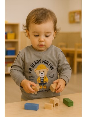 Βρεφική Μπλούζα για Αγόρι 6-24 Μηνών Γκρί