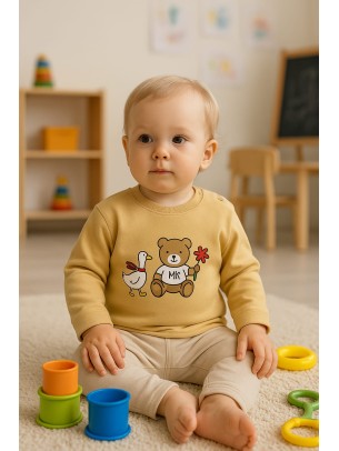 Βρεφική Μπλούζα για Κορίτσι 6-18 Μηνών Ανοιχτό Καφέ