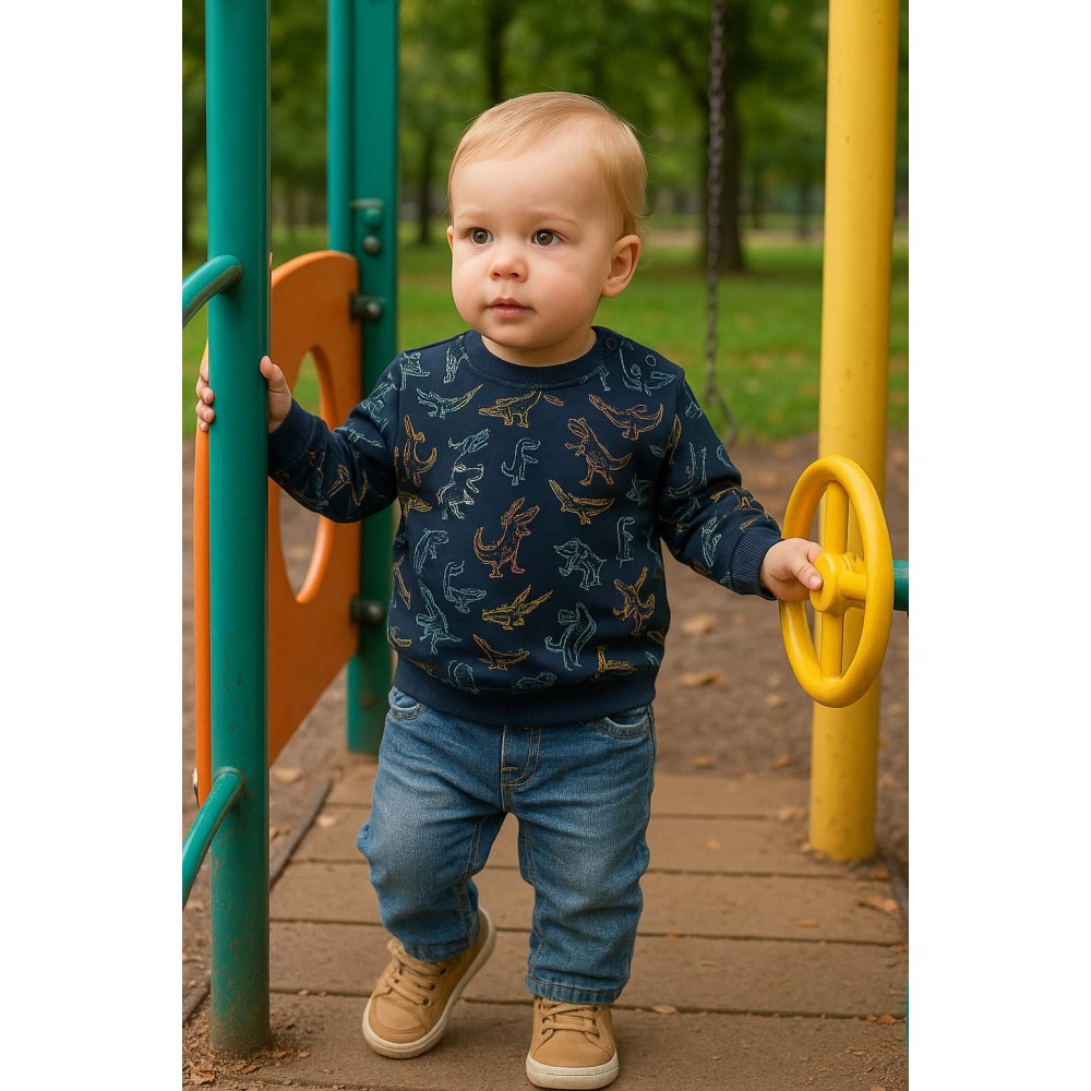 Βρεφικό Φούτερ για Αγόρι 12-30 Μηνών Μπλέ