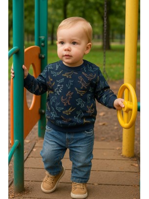 Βρεφικό Φούτερ για Αγόρι 12-30 Μηνών Μπλέ