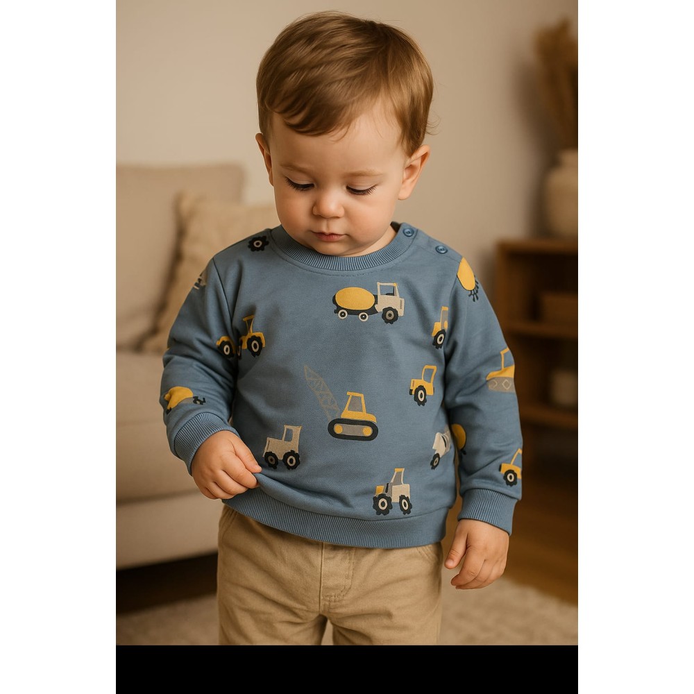 Βρεφικό Φούτερ για Αγόρι 6-30 Μηνών Μπλέ