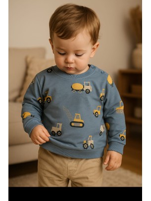 Βρεφικό Φούτερ για Αγόρι 6-30 Μηνών Μπλέ