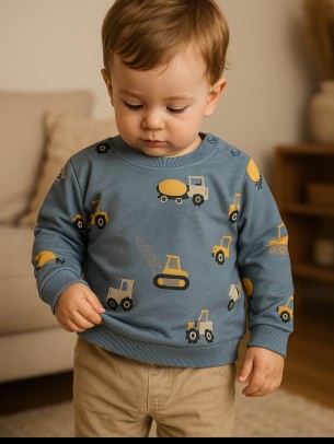 Βρεφικό Φούτερ για Αγόρι 6-30 Μηνών Μπλέ