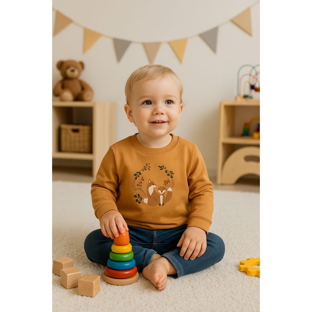 Βρεφική Μπλούζα για Κορίτσι 6-24 Μηνών Κεραμιδί