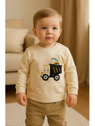 Βρεφικό Φούτερ για Αγόρι 6-18 Μηνών Εκρού