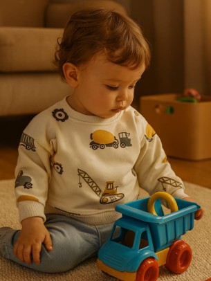 Βρεφικό Φούτερ για Αγόρι 6-24 Μηνών Εκρού