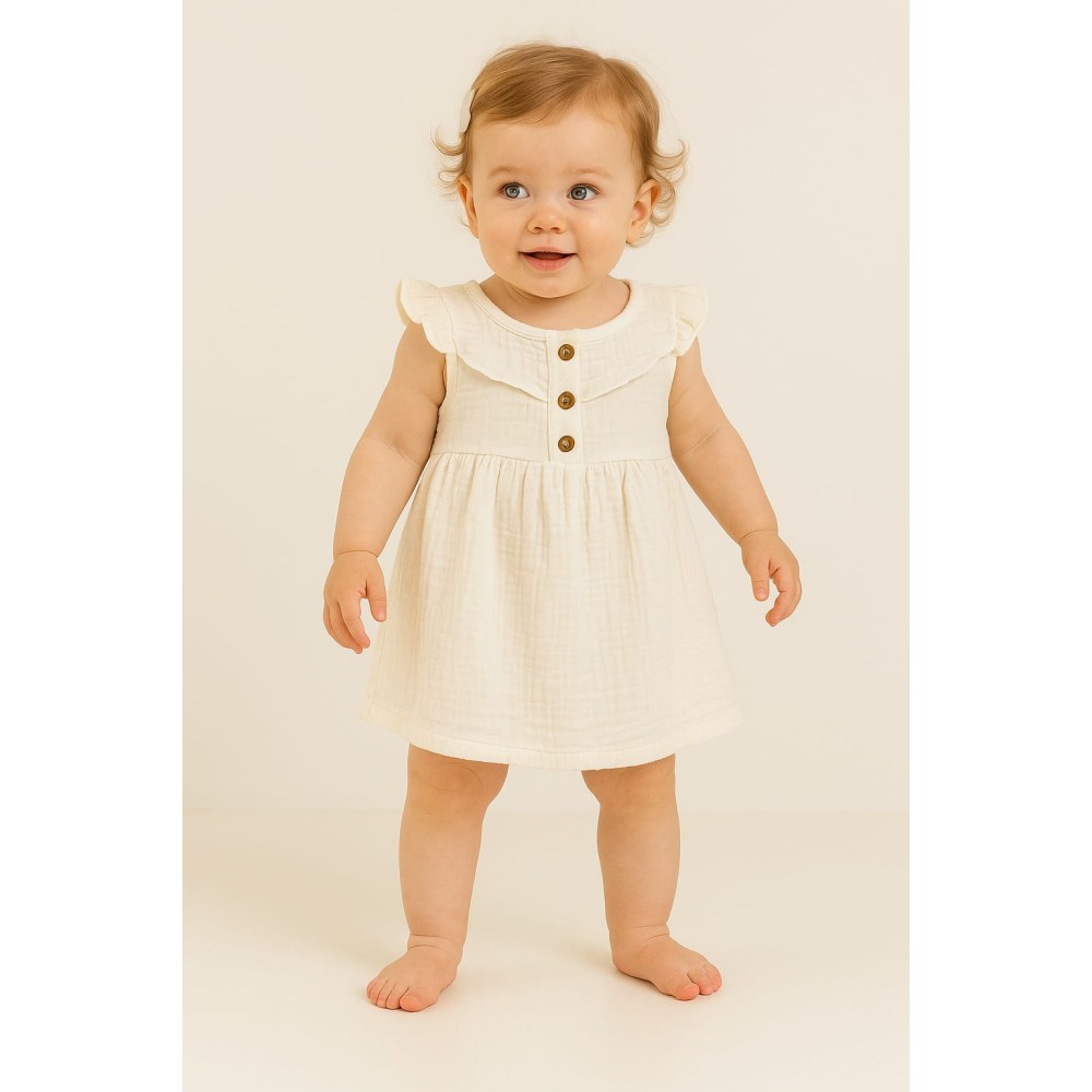 Βρεφικό Φόρεμα 6-24 Μηνών Λευκό