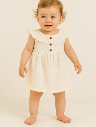 Βρεφικό Φόρεμα 6-24 Μηνών Λευκό