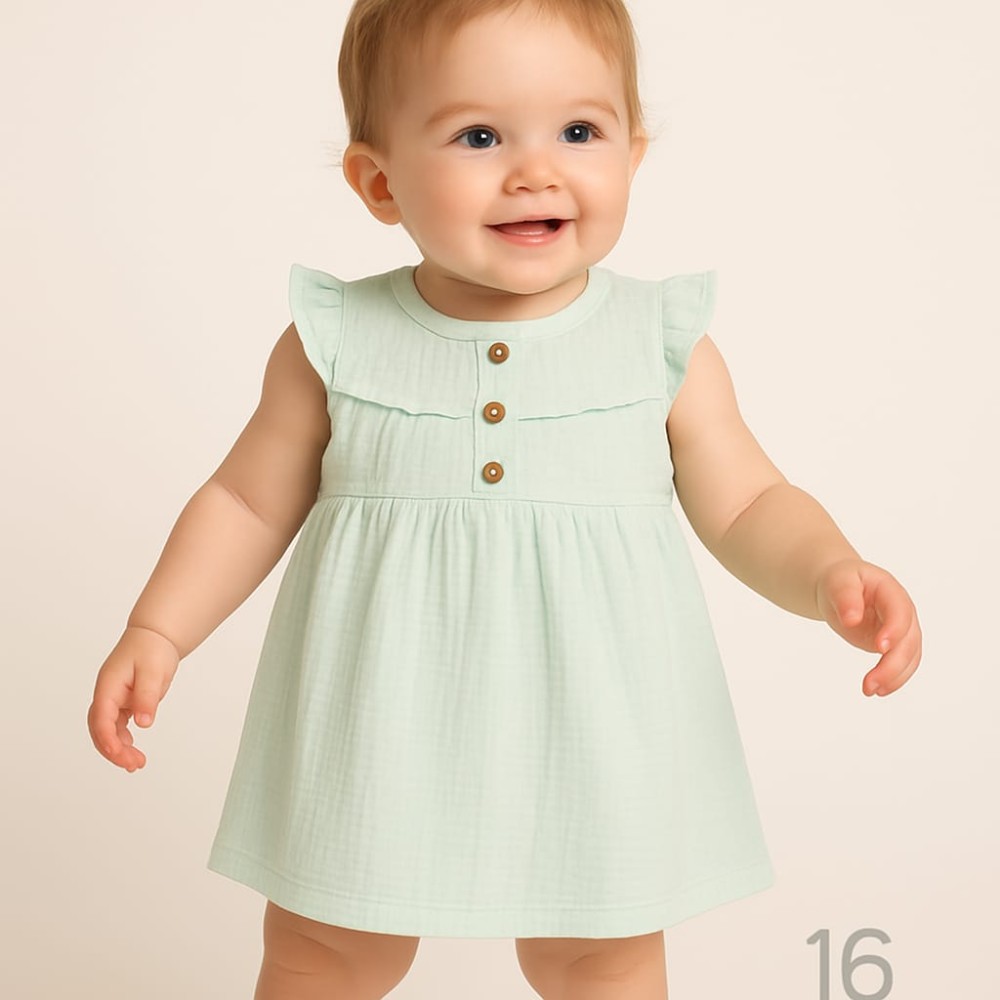 Βρεφικό Φόρεμα 6-24 Μηνών Φυστικί