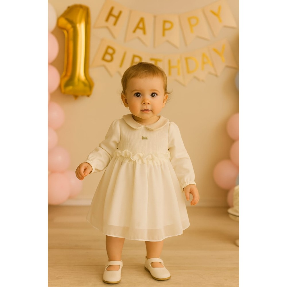 Βρεφικό Φόρεμα 6-24 Μηνών Λευκό