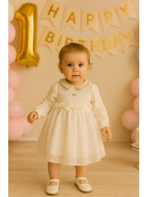 Βρεφικό Φόρεμα 6-24 Μηνών Λευκό