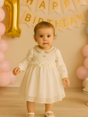 Βρεφικό Φόρεμα 6-24 Μηνών Λευκό