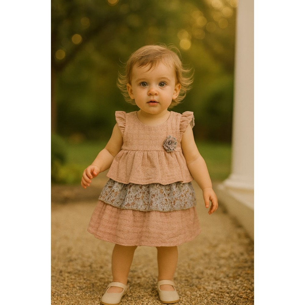 Βρεφικό Φόρεμα 9-24 Μηνών Ρόζ