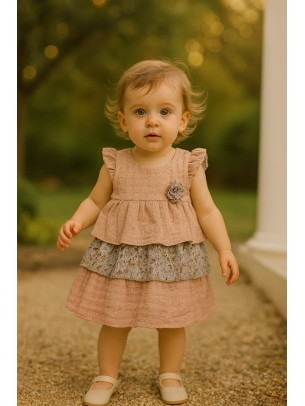 Βρεφικό Φόρεμα 9-24 Μηνών Ρόζ