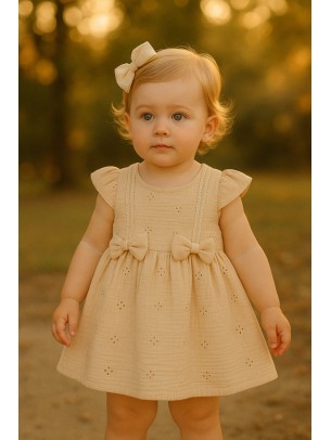 Βρεφικό Φόρεμα 6-24 Μηνών Ανοιχτό Καφέ
