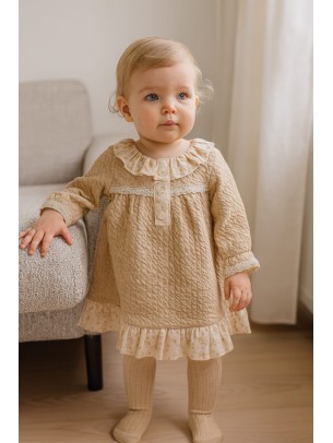 Βρεφικό Φόρεμα 9-36 Μηνών Μπέζ