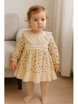 Βρεφικό Φόρεμα 9-24 Μηνών Εκρού