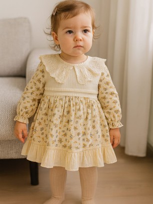 Βρεφικό Φόρεμα 9-24 Μηνών Εκρού