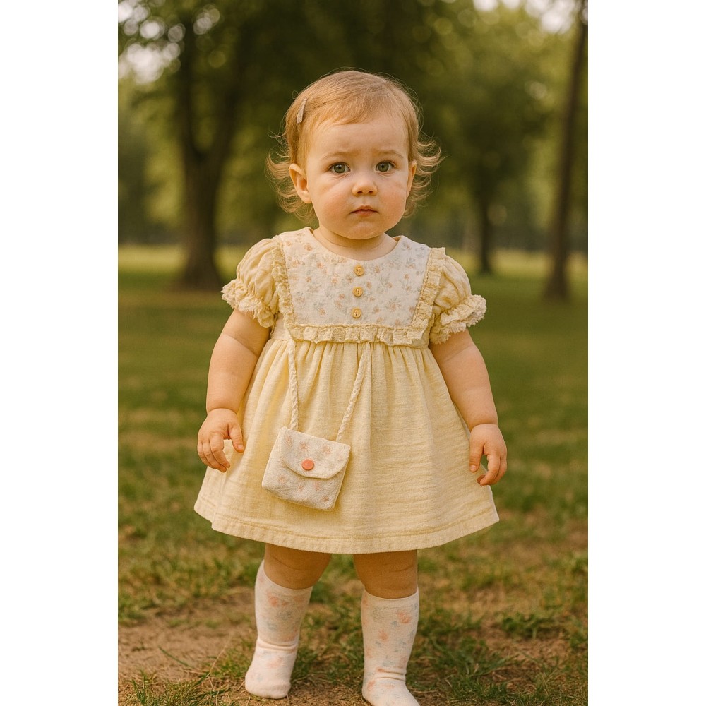 Βρεφικό Φόρεμα 6-24 Μηνών Εκρού