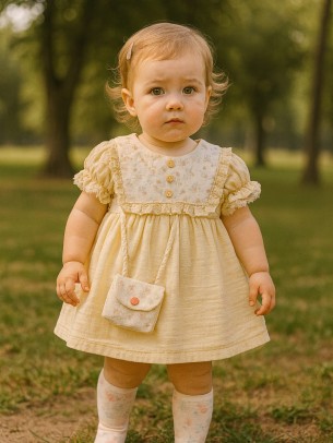 Βρεφικό Φόρεμα 6-24 Μηνών Εκρού