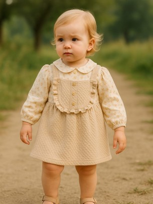 Βρεφικό Φόρεμα 6-24 Μηνών Ανοιχτό Καφέ