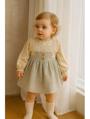 Βρεφικό Φόρεμα 9-24 Μηνών Φυστικί