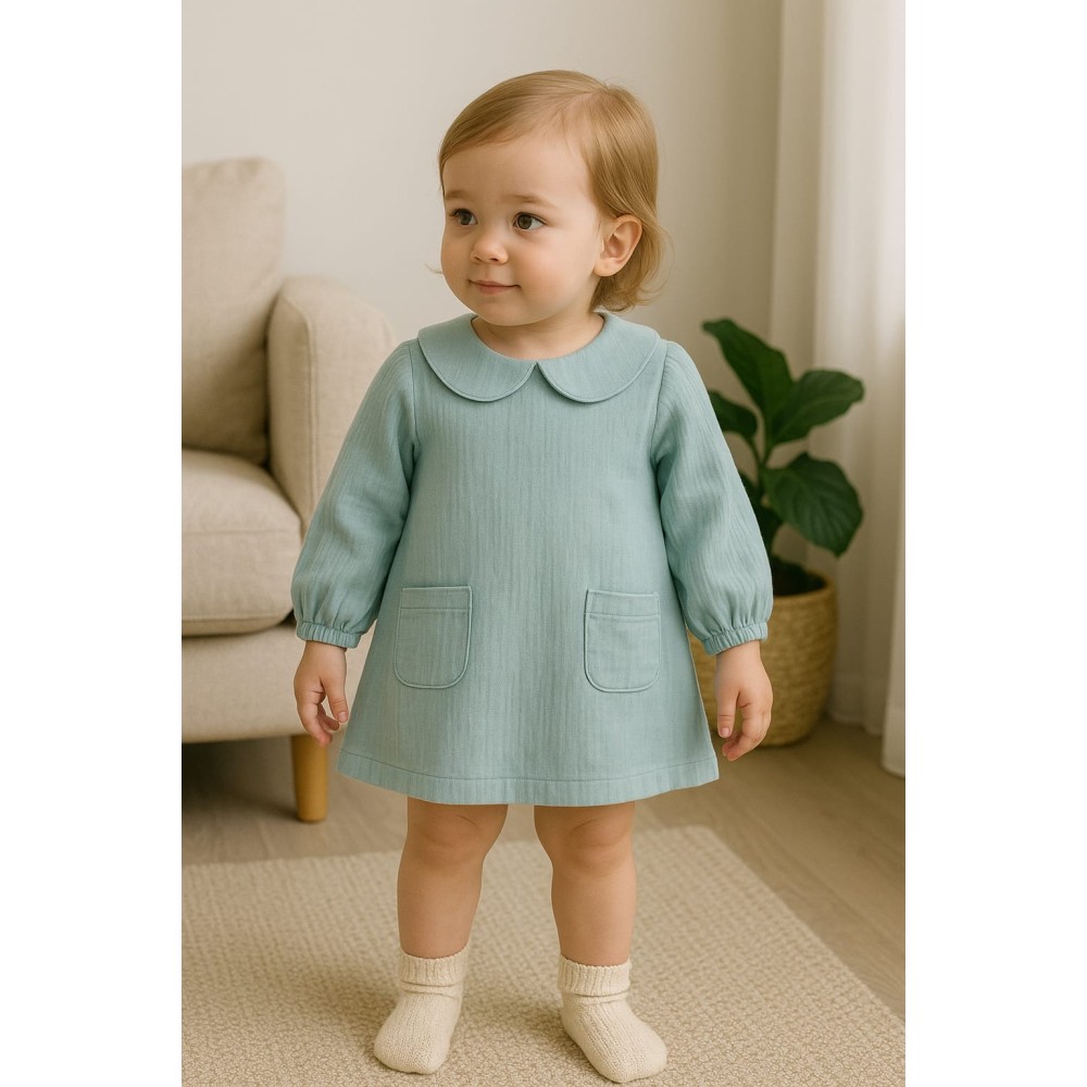 Βρεφικό Φόρεμα 3-18 Μηνών Μπλέ