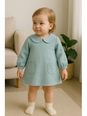 Βρεφικό Φόρεμα 3-18 Μηνών Μπλέ