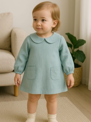 Βρεφικό Φόρεμα 3-18 Μηνών Μπλέ