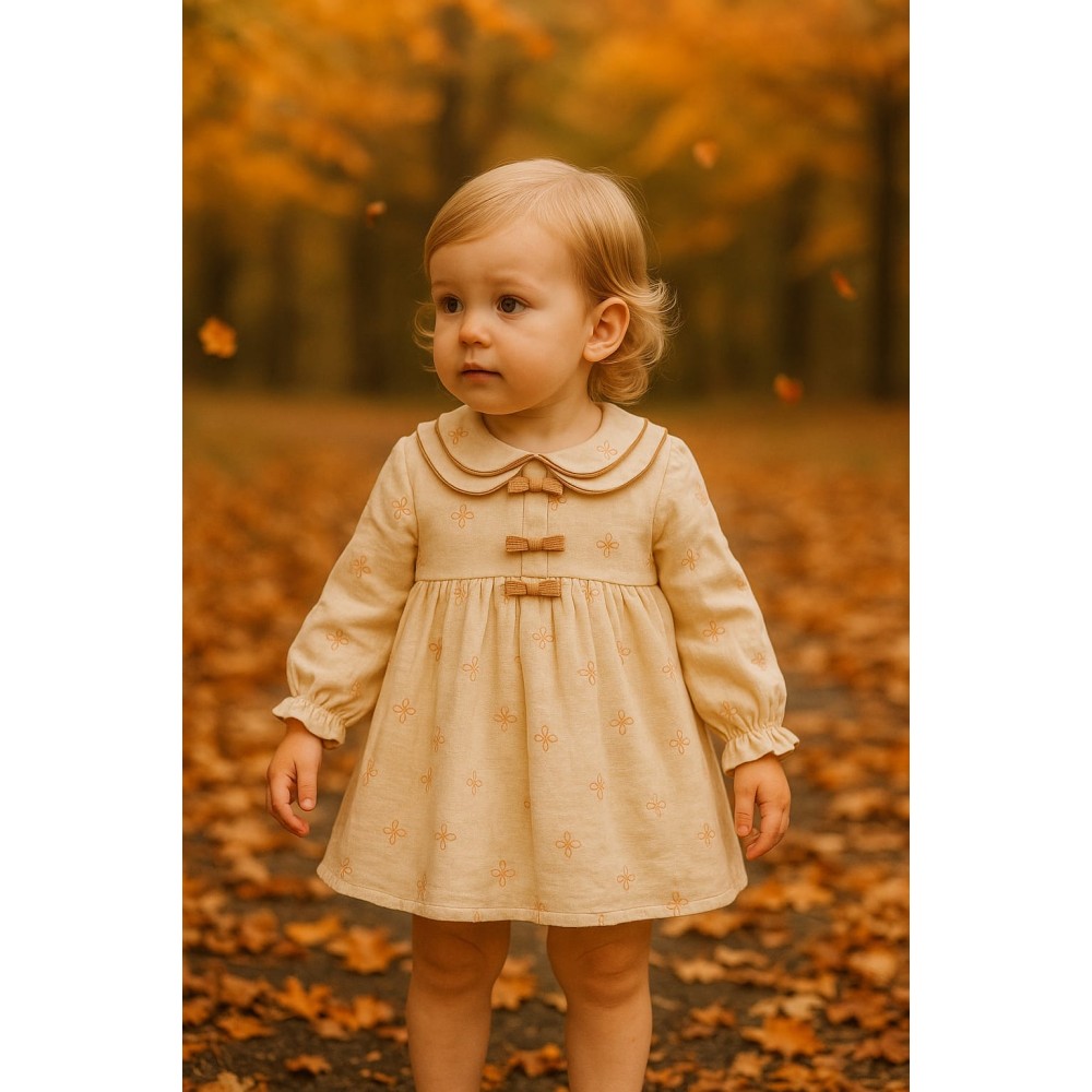 Βρεφικό Φόρεμα 9-24 Μηνών Ανοιχτό Καφέ