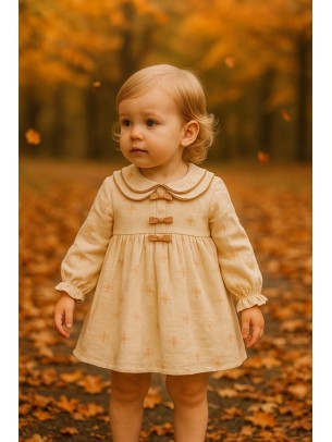 Βρεφικό Φόρεμα 9-24 Μηνών Ανοιχτό Καφέ