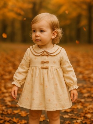 Βρεφικό Φόρεμα 9-24 Μηνών Ανοιχτό Καφέ