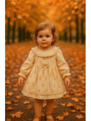 Βρεφικό Φόρεμα 9-24 Μηνών Εκρού