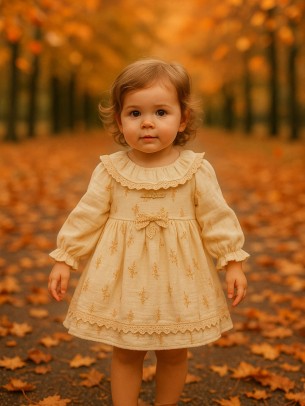 Βρεφικό Φόρεμα 9-24 Μηνών Εκρού