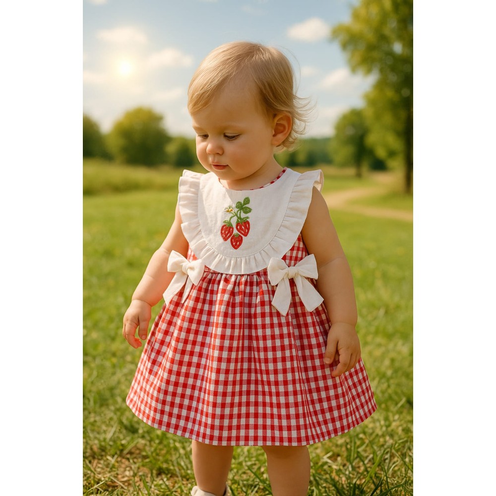 Βρεφικό Φόρεμα 3-18 Μηνών Κόκκινο