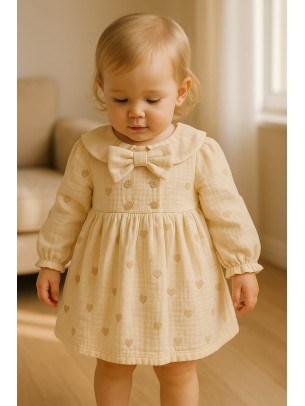 Βρεφικό Φόρεμα 9-24 Μηνών Εκρού