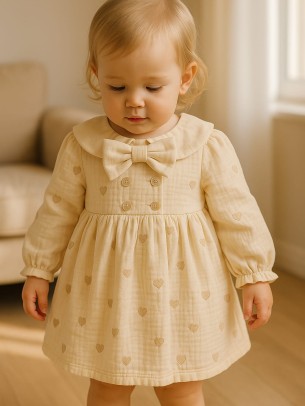 Βρεφικό Φόρεμα 9-24 Μηνών Εκρού