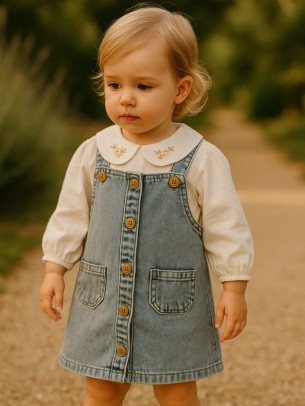 Βρεφικό  Τζιν Φόρεμα 6-24 Μηνών Μπλέ