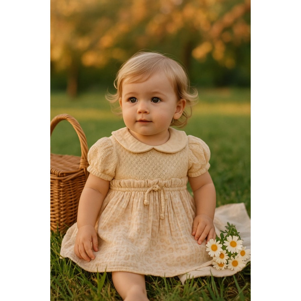 Βρεφικό Φόρεμα 6-24 Μηνών Εκρού
