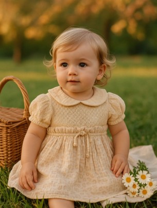 Βρεφικό Φόρεμα 6-24 Μηνών Εκρού