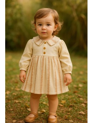 Βρεφικό Φόρεμα 9-24 Μηνών Εκρού