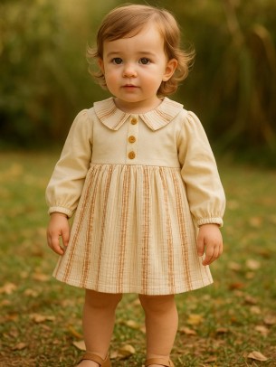 Βρεφικό Φόρεμα 9-24 Μηνών Εκρού