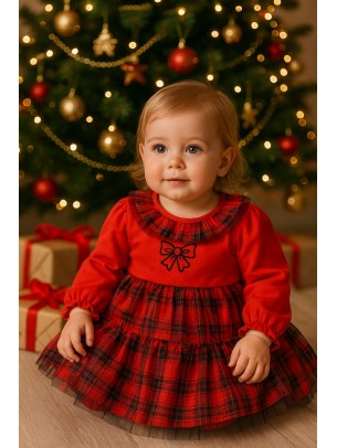 Βρεφικό Φόρεμα 6-24 Μηνών Κόκκινο