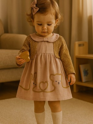 Βρεφικό Φόρεμα 6-24 Μηνών Ρόζ