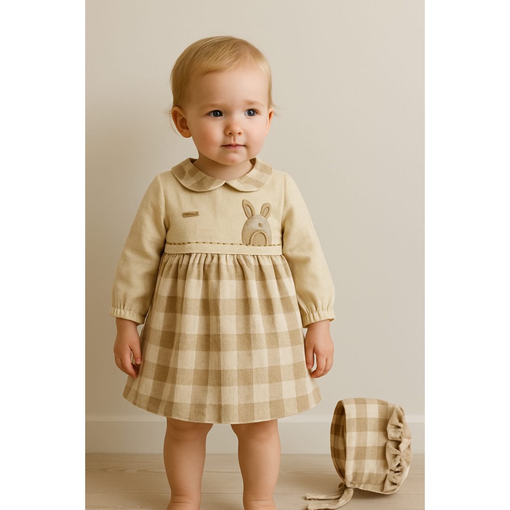 Βρεφικό Φόρεμα 6-18 Μηνών Εκρού