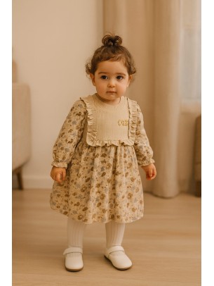 Βρεφικό Φόρεμα 3-18 Μηνών Εκρού