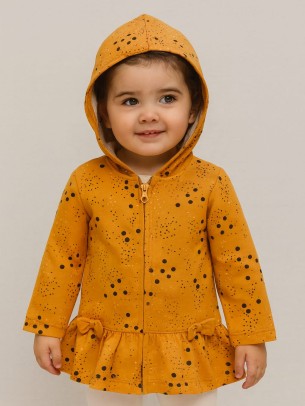 Βρεφική Ζακέτα για Κορίτσι 6-24 Μηνών Μουσταρδί